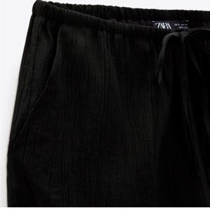 Zara Black Crinkle Pants